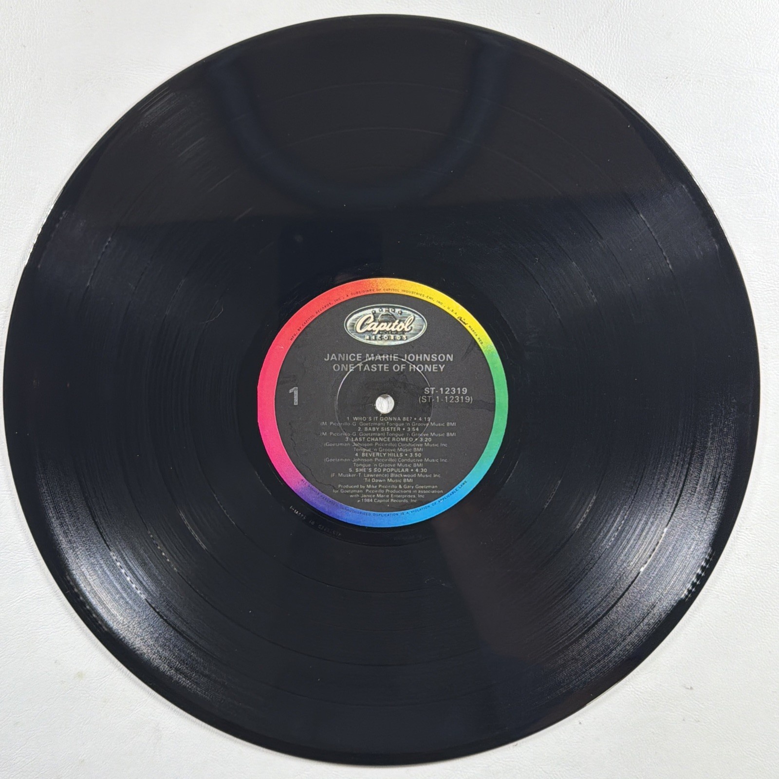 Janice Marie Johnson - One Taste of Honey LP Capitol ST-12319 NM 1984 Promo - Image 6