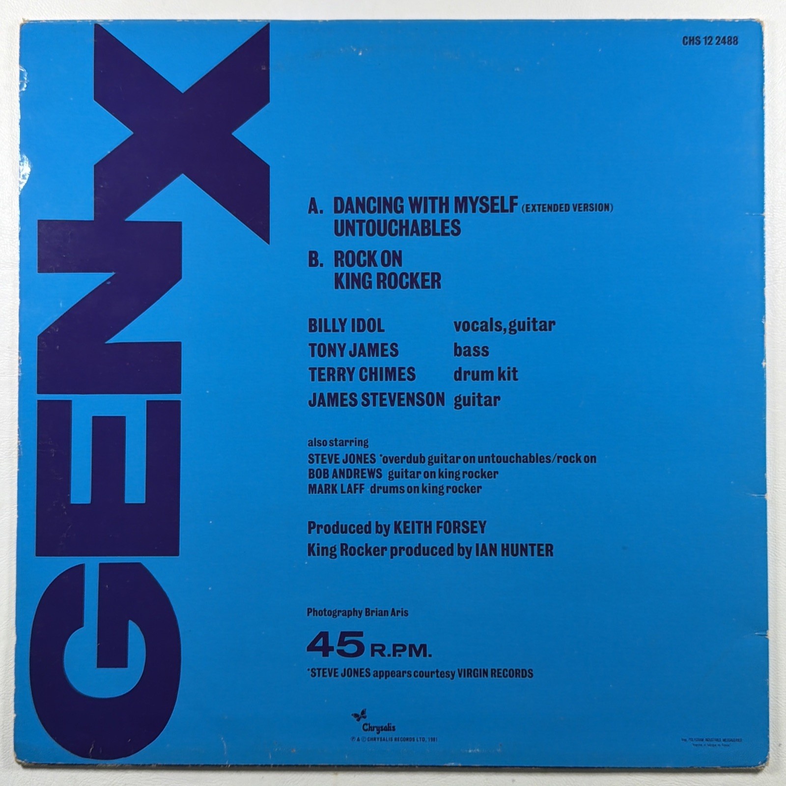 Gen X - 4 EP Chrysalis CHS 122488 VG+ 1981 France Billy Idol Dancing With Myself - Image 2