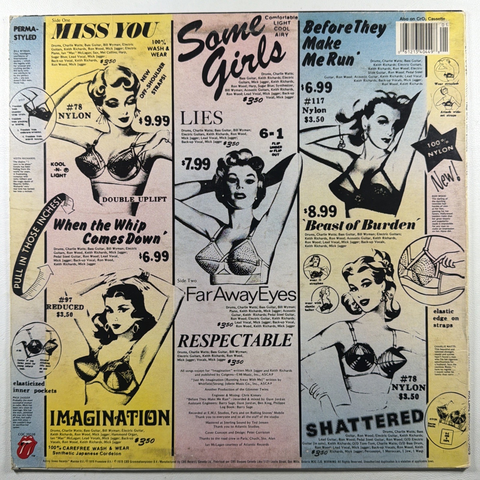 The Rolling Stones - Some Girls LP RS Records FC 40449 EX 1987 Canada Reissue - Image 2