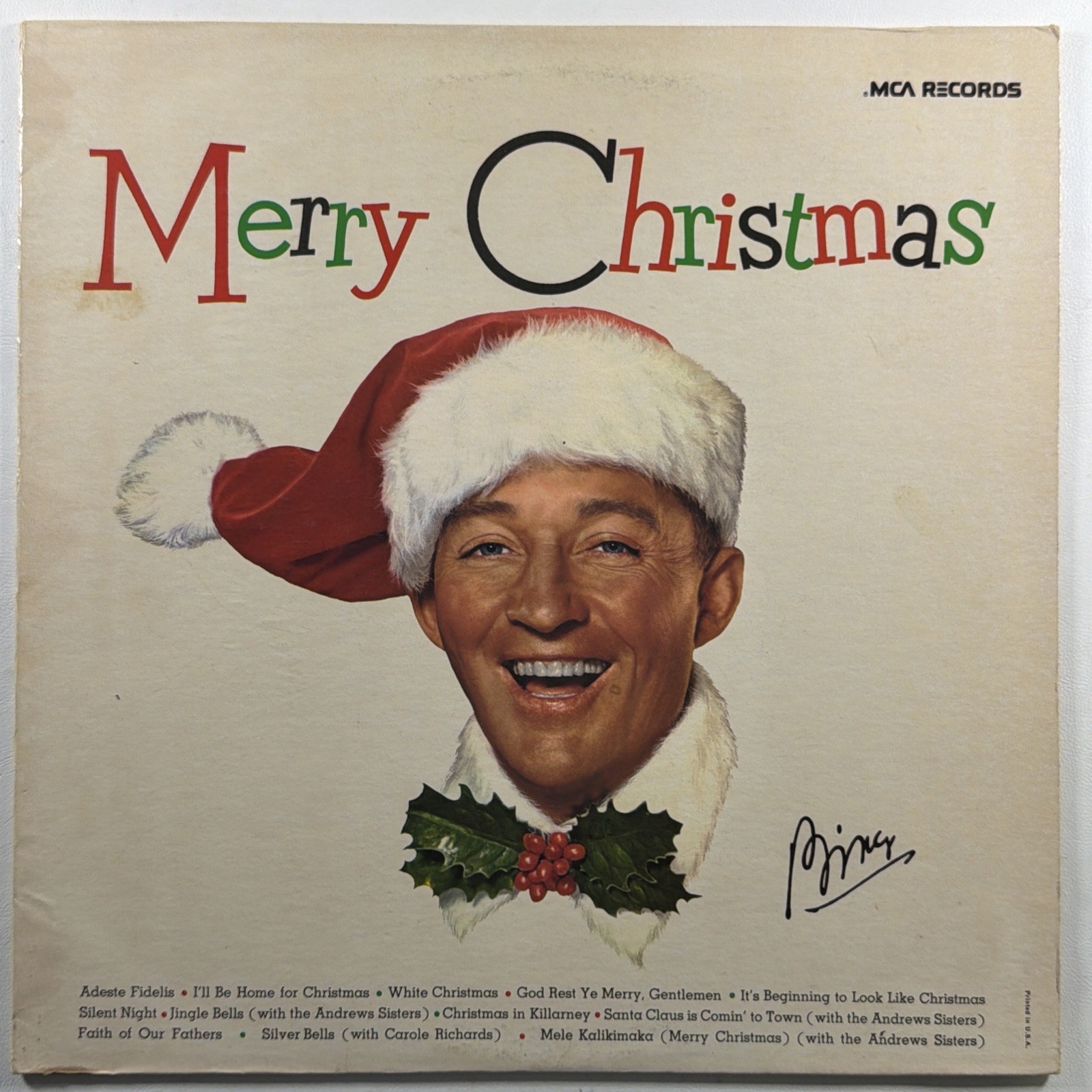 Bing Crosby - Merry Christmas LP MCA-15024 VG+ Reissue Silent Night