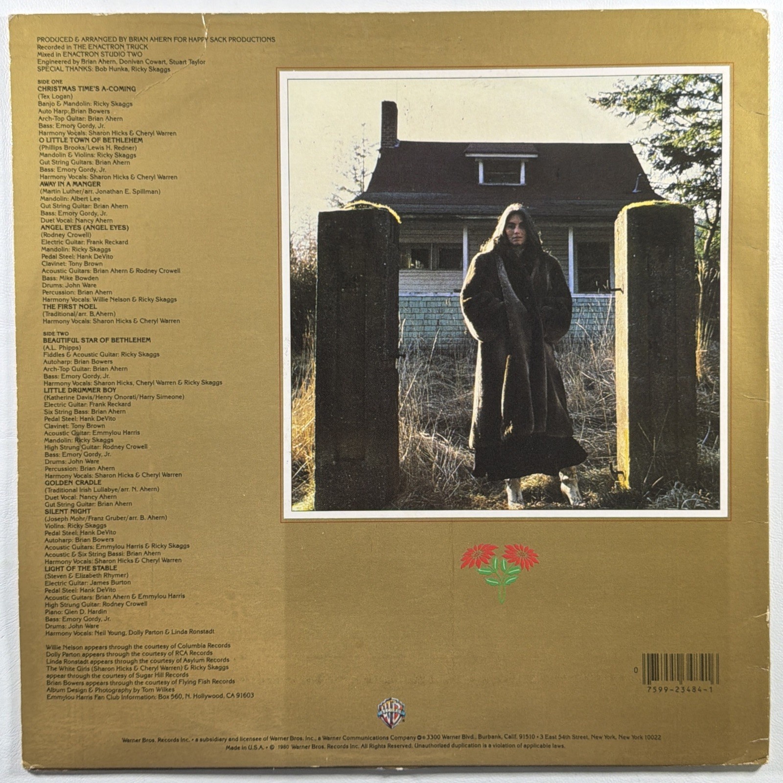 Emmylou Harris - Light of the Stable The Christmas Album LP Warner BSK 3484 EX - Image 2