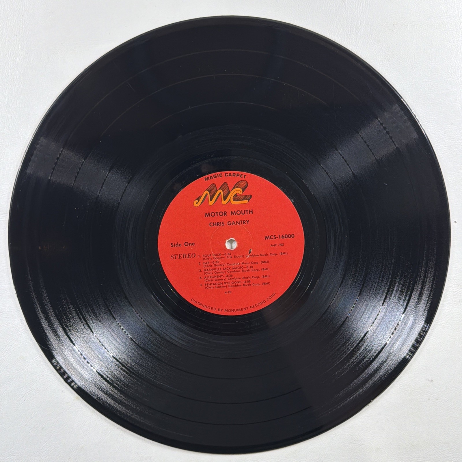Chris Gantry - Motor Mouth LP Magic Carpet MCS16000 VG Psych Rock 1970 - Image 7