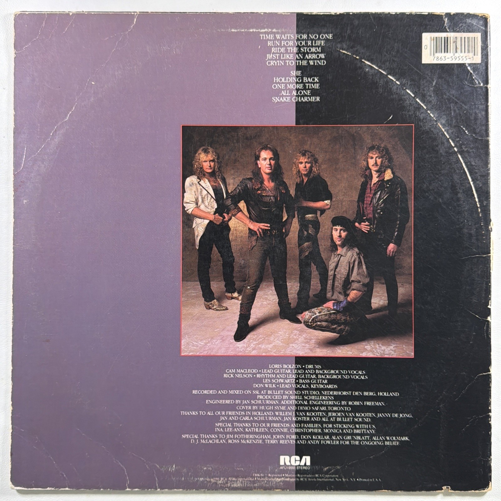 White Wolf - Endangered Species LP RCA AFL1-9555 EX 1986 Heavy Metal Rock - Image 2