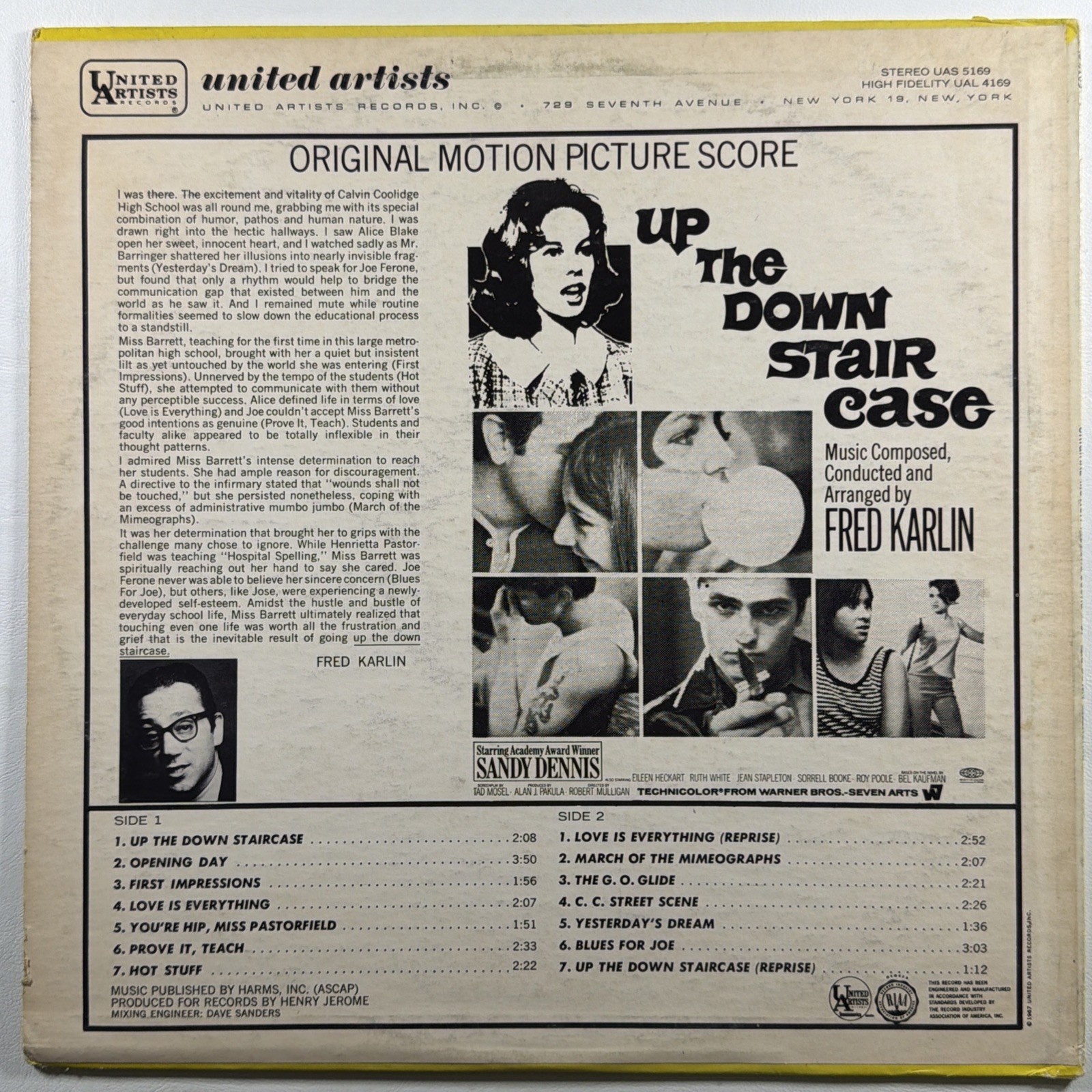 Fred Karlin - Up The Down Stair Case LP United Artists UAS 5169 EX 1967 - Image 2