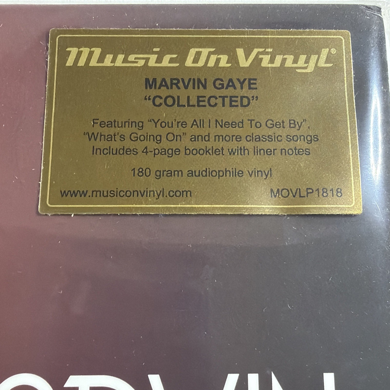 Marvin Gaye - Collected 2LP MOVLP1818 Sealed 180g Netherlands Gate 2017 - Image 2