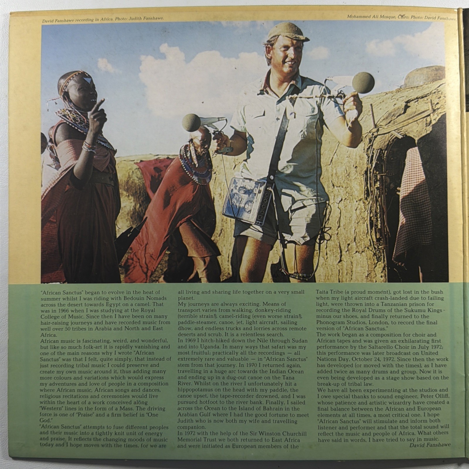 David Fanshawe - African Sanctus LP 6558 001 EX Gate 1975 Netherlands Insert - Image 3