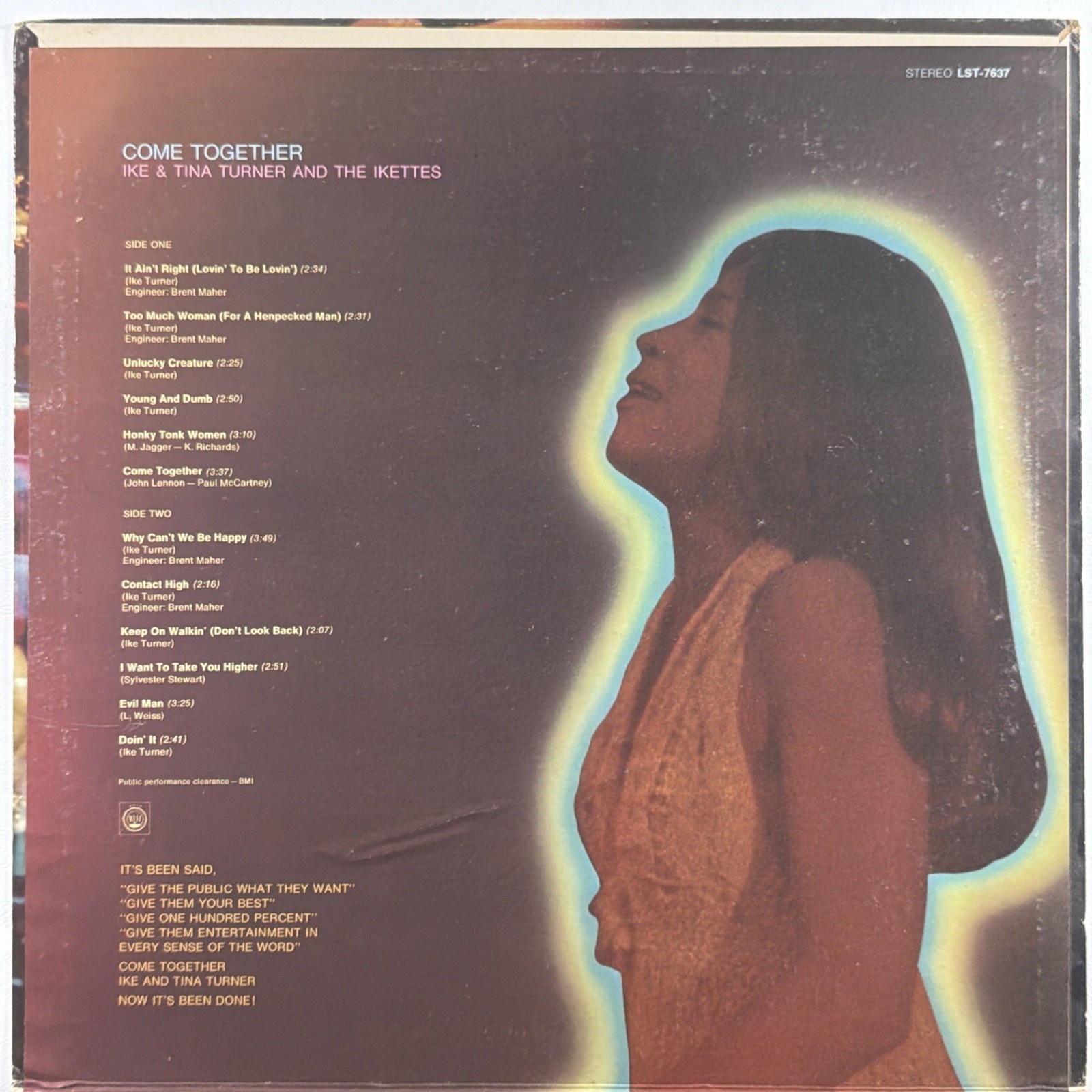 Ike & Tina Turner And The Ikettes Come Together LP Liberty LST7637 VG+ 1970 Gate - Image 3