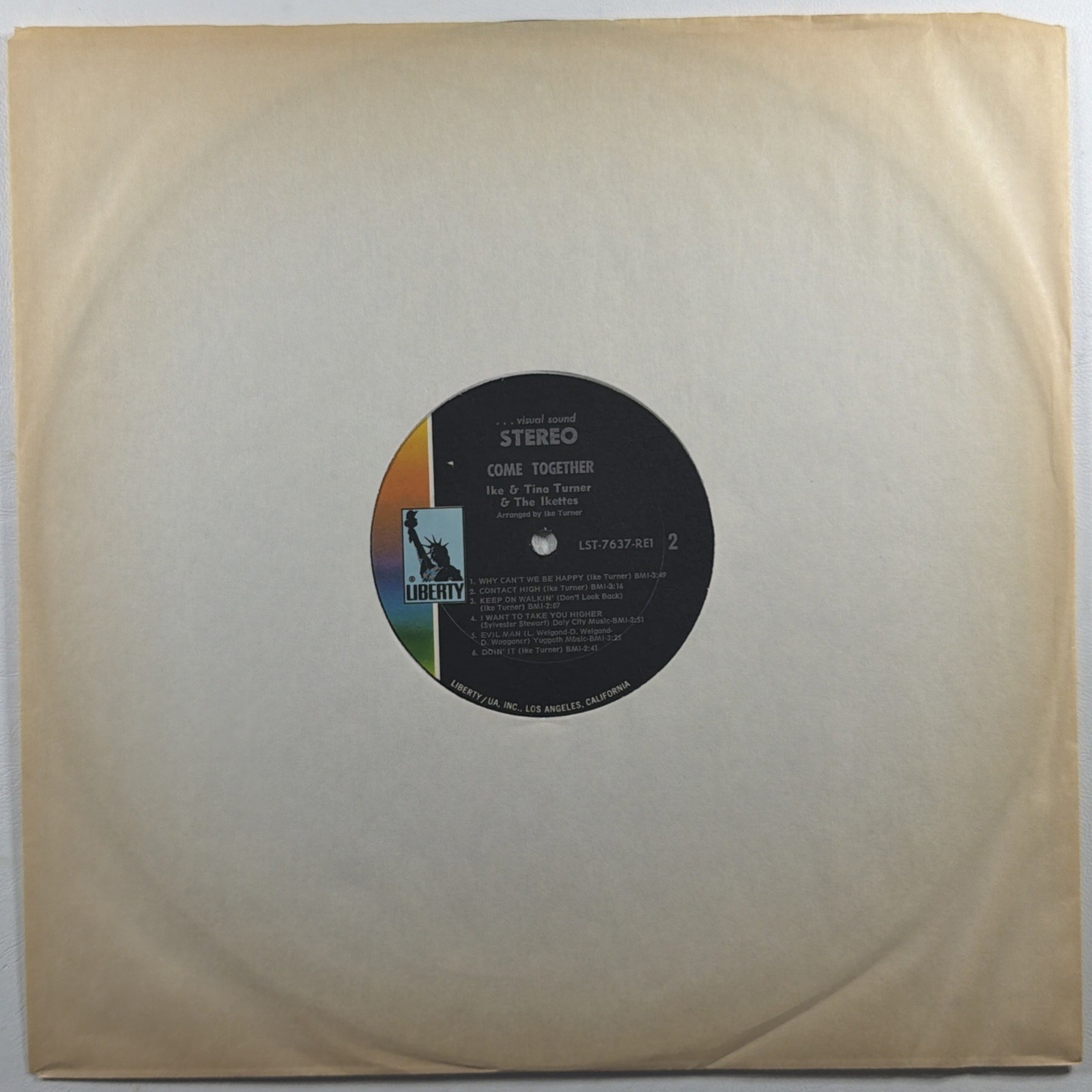 Ike & Tina Turner And The Ikettes Come Together LP Liberty LST7637 VG+ 1970 Gate - Image 5