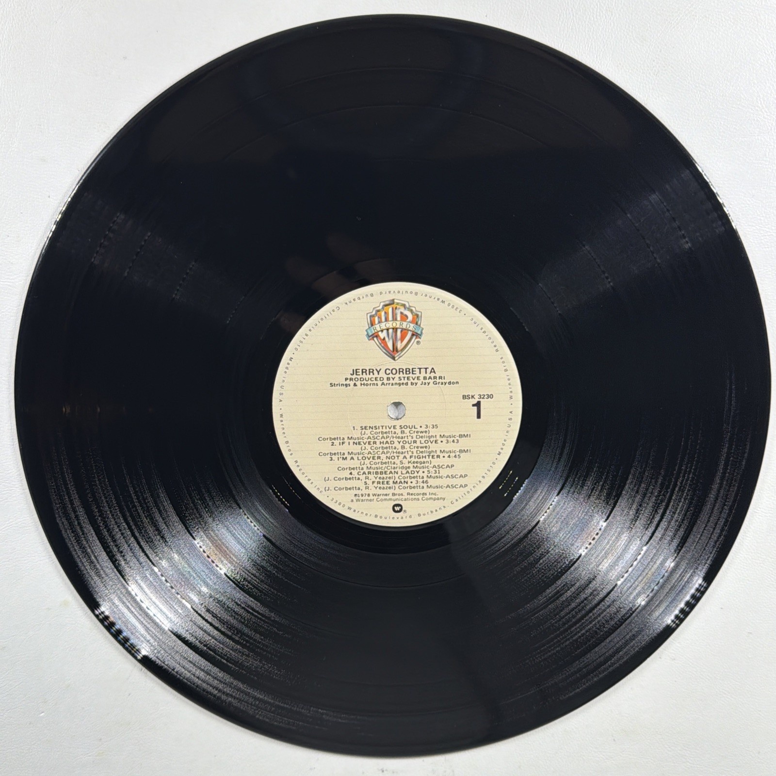 Jerry Corbetta - Self Titled LP Warner Bros BSK 3230 NM 1978 Promo Pop Rock - Image 5