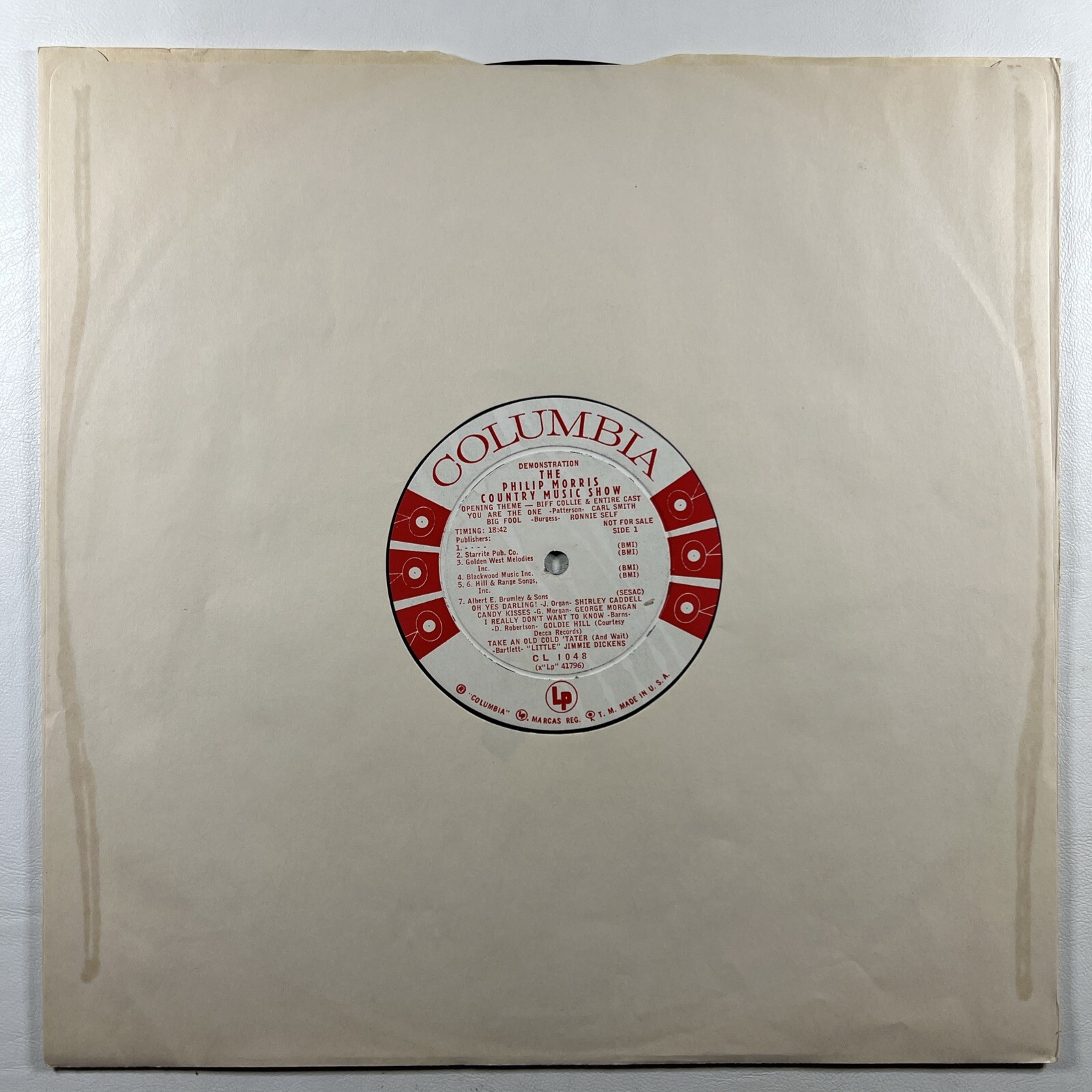 Various -The Philip Morris Country Music Show LP Columbia EX Mono White Promo - Image 3