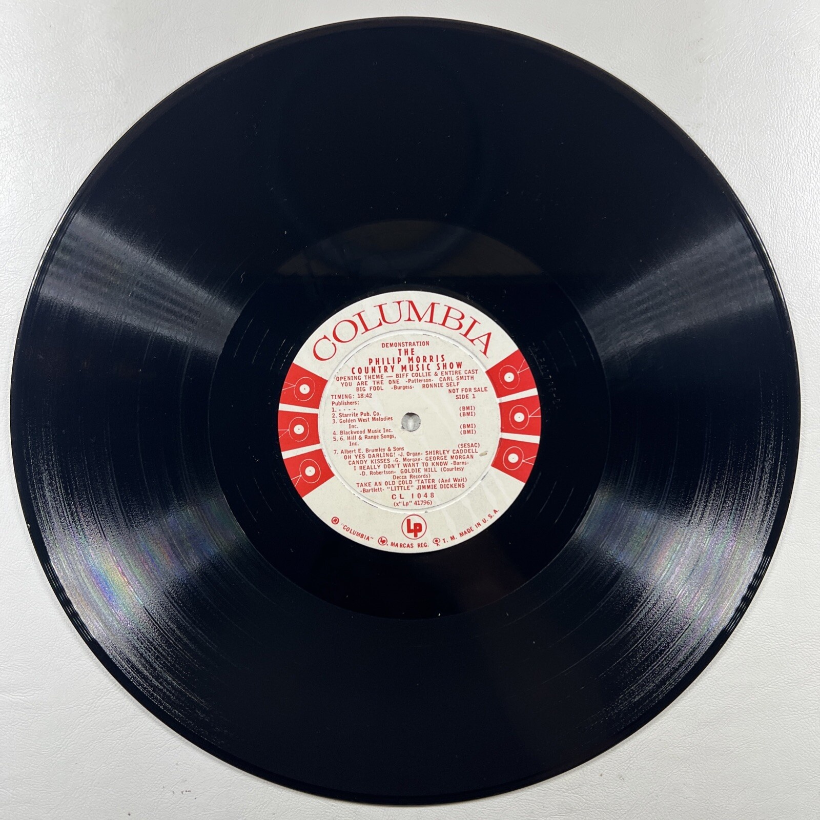 Various -The Philip Morris Country Music Show LP Columbia EX Mono White Promo - Image 4