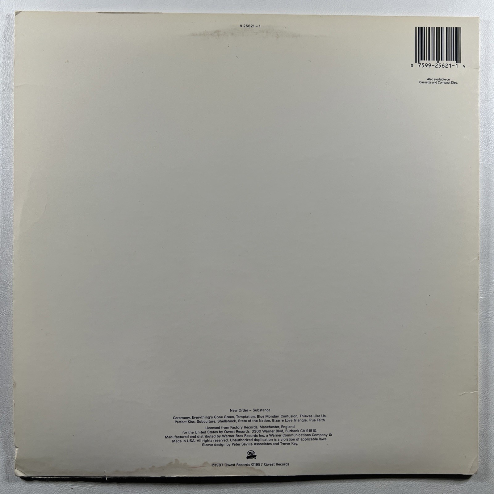 NEW ORDER - Substance 1987 2LP EX Original Press Qwest 256211 Blue Monday - Image 2