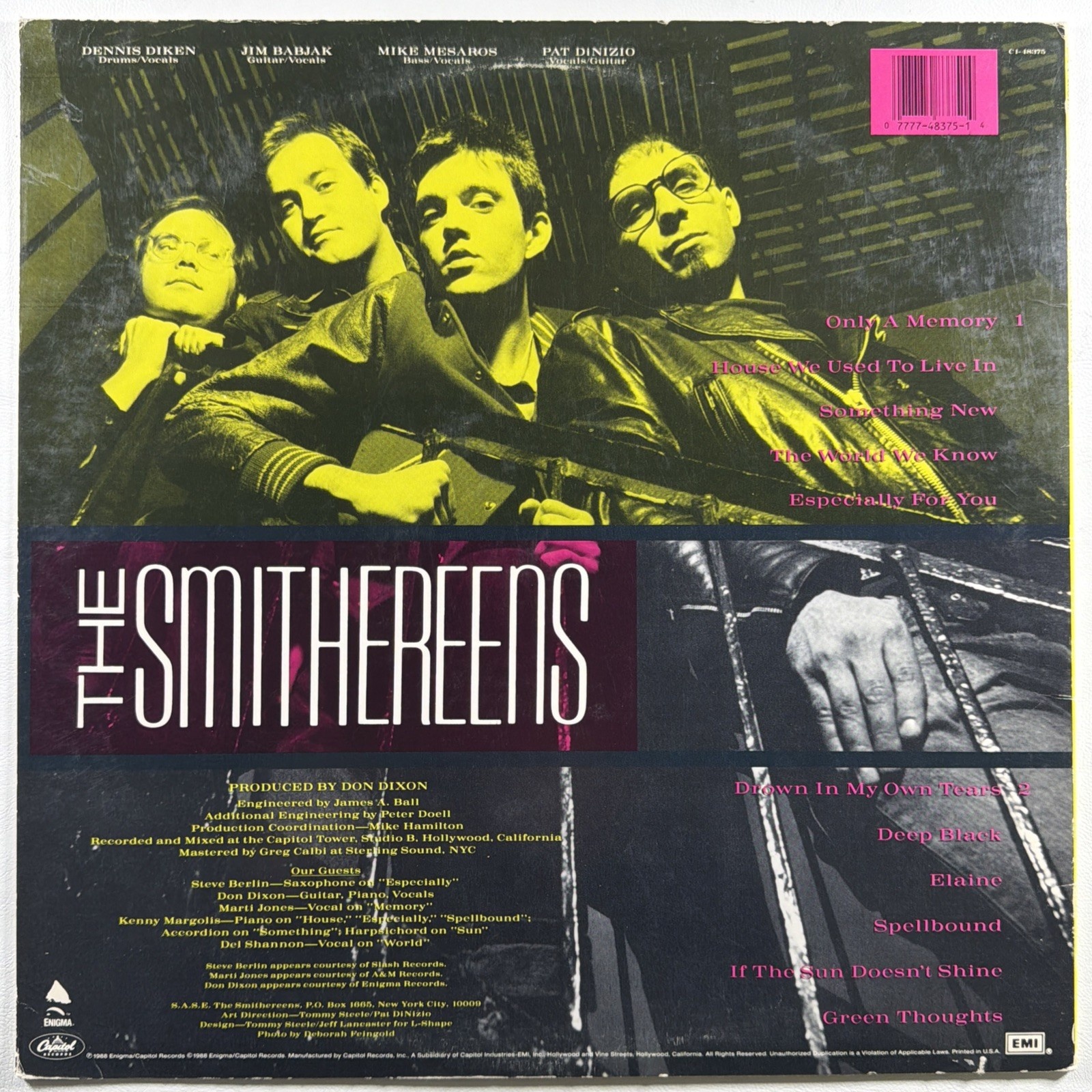 The Smithereens - Green Thoughts LP Capitol C1-48375 EX 1988 Only A Memory - Image 2