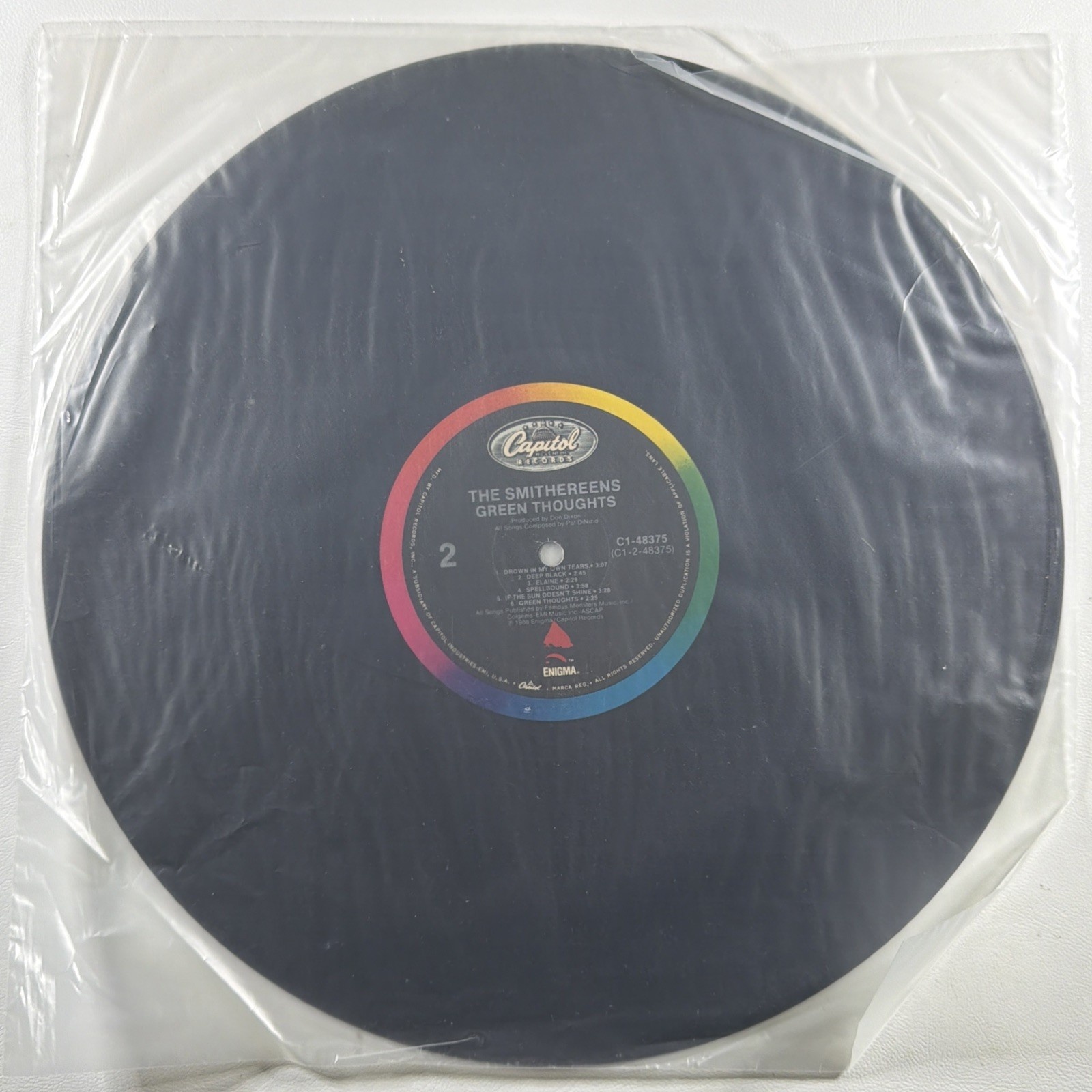 The Smithereens - Green Thoughts LP Capitol C1-48375 EX 1988 Only A Memory - Image 3