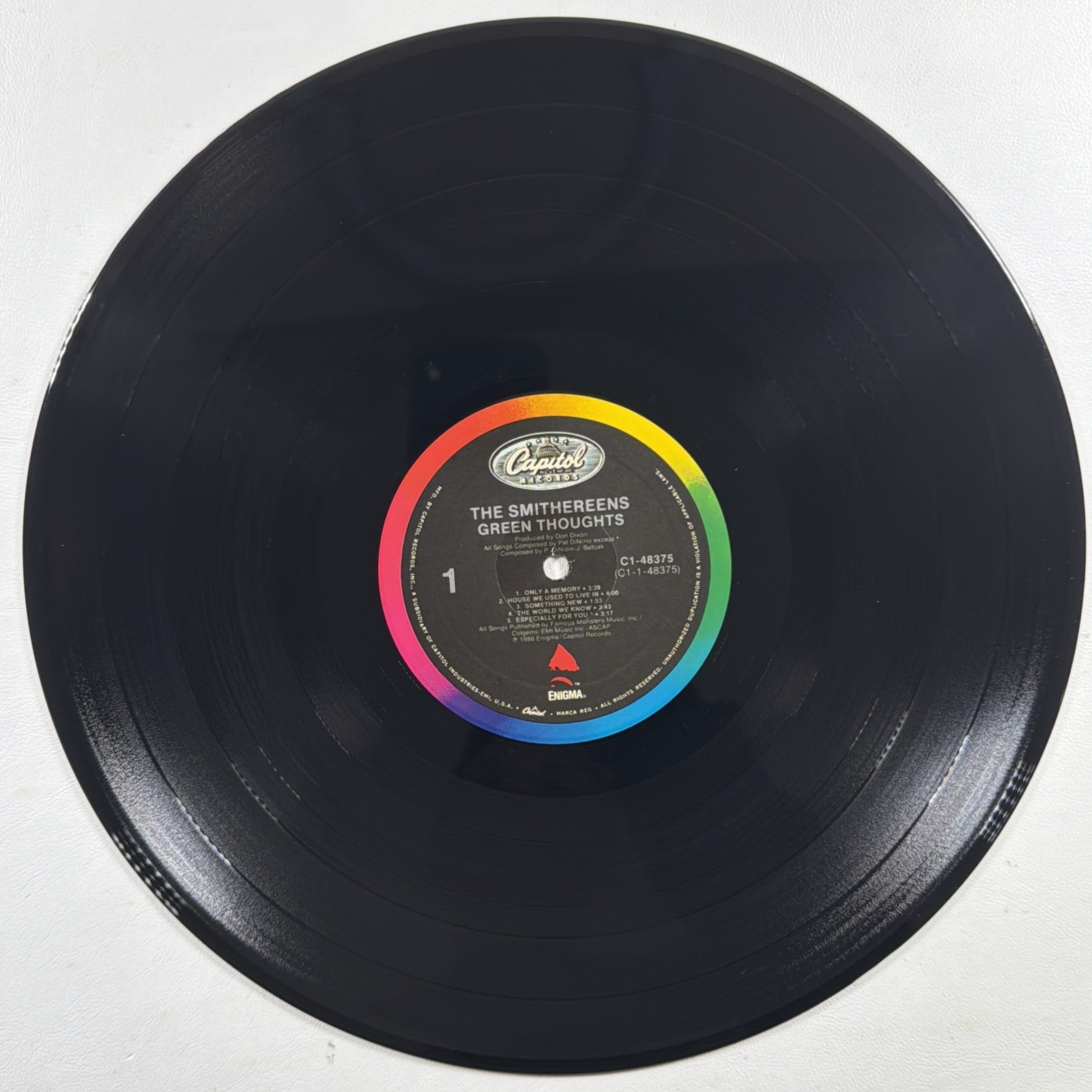 The Smithereens - Green Thoughts LP Capitol C1-48375 EX 1988 Only A Memory - Image 5