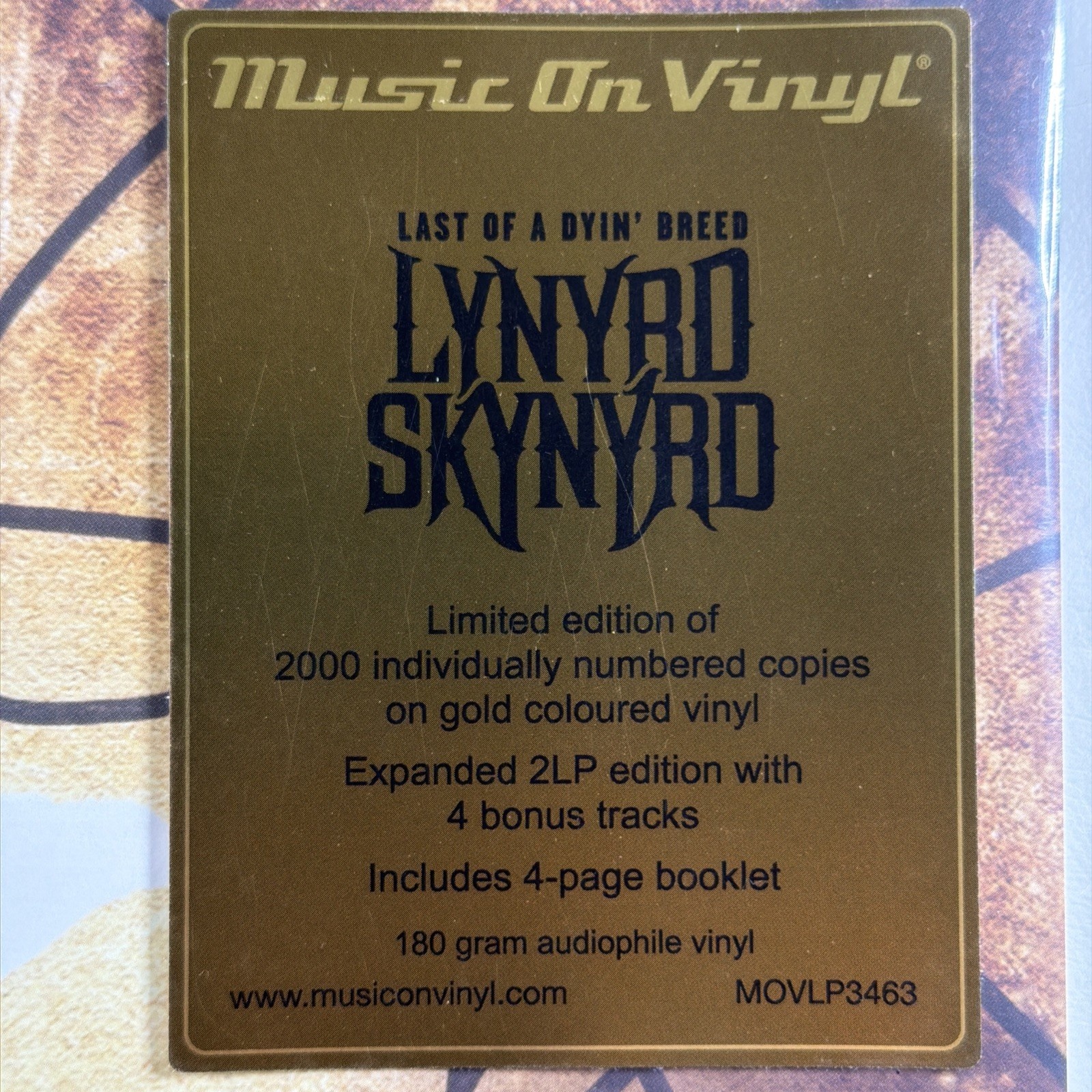 Lynyrd Skynyrd - Last Of A Dyin Breed 2LP MOVLP3463 Sealed Ltd Ed Gold 1363/2k - Image 2