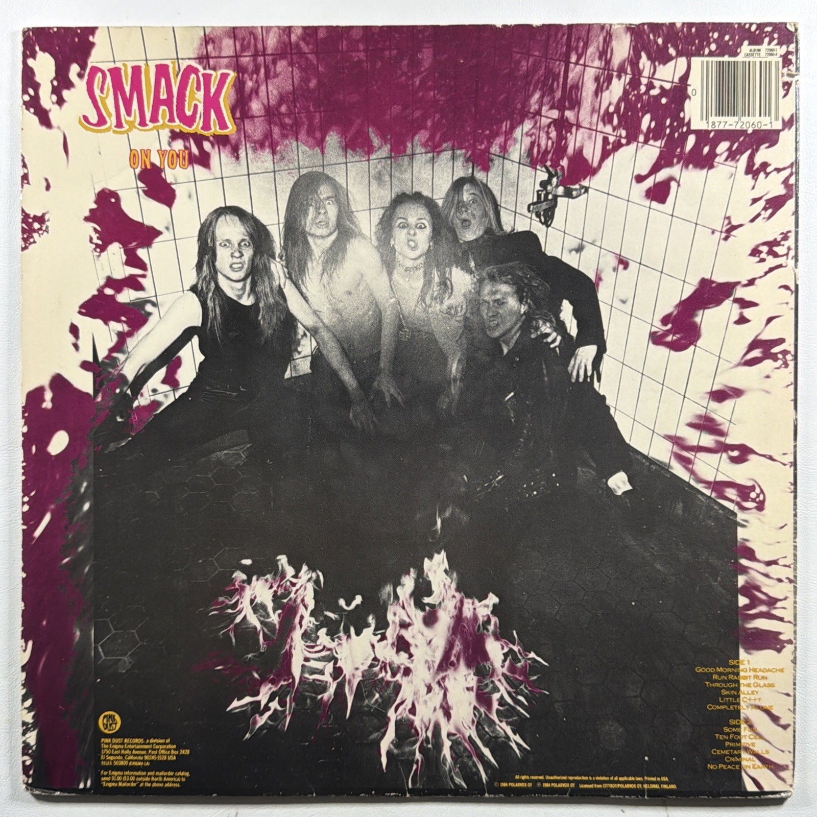 Smack – On You LP Pink Dust NM Clear Vinyl 1984 Hard Rock - Image 2