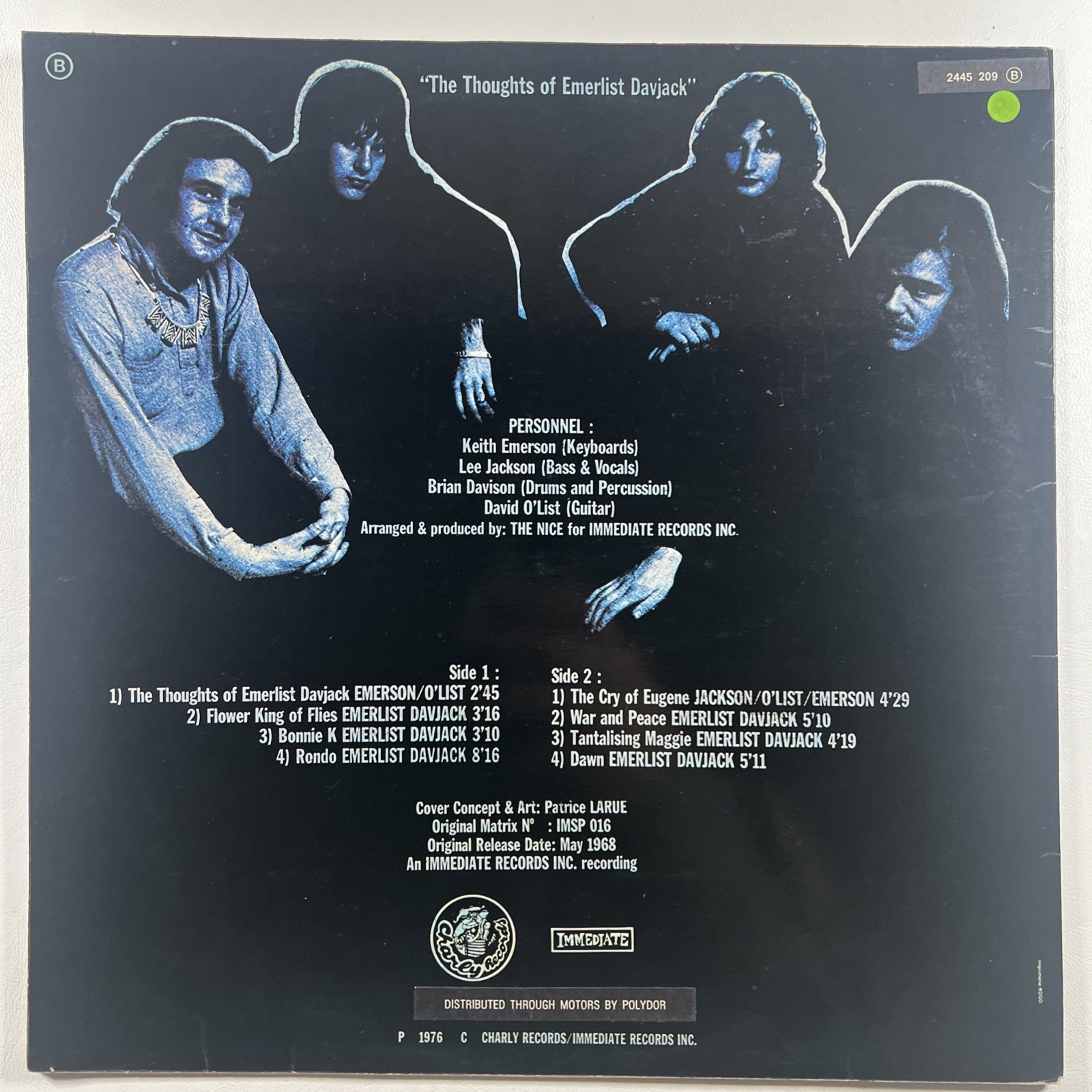 The Nice - The Thoughts Of Emerlist Davjack LP Charly CR 300 021 EX 1976 UK - Image 2