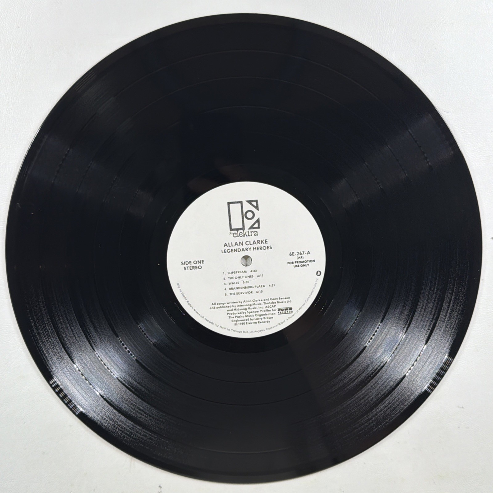 Allan Clarke - Legendary Heroes LP Elektra 6E-267 NM 1980 White Label Promo Rock - Image 4