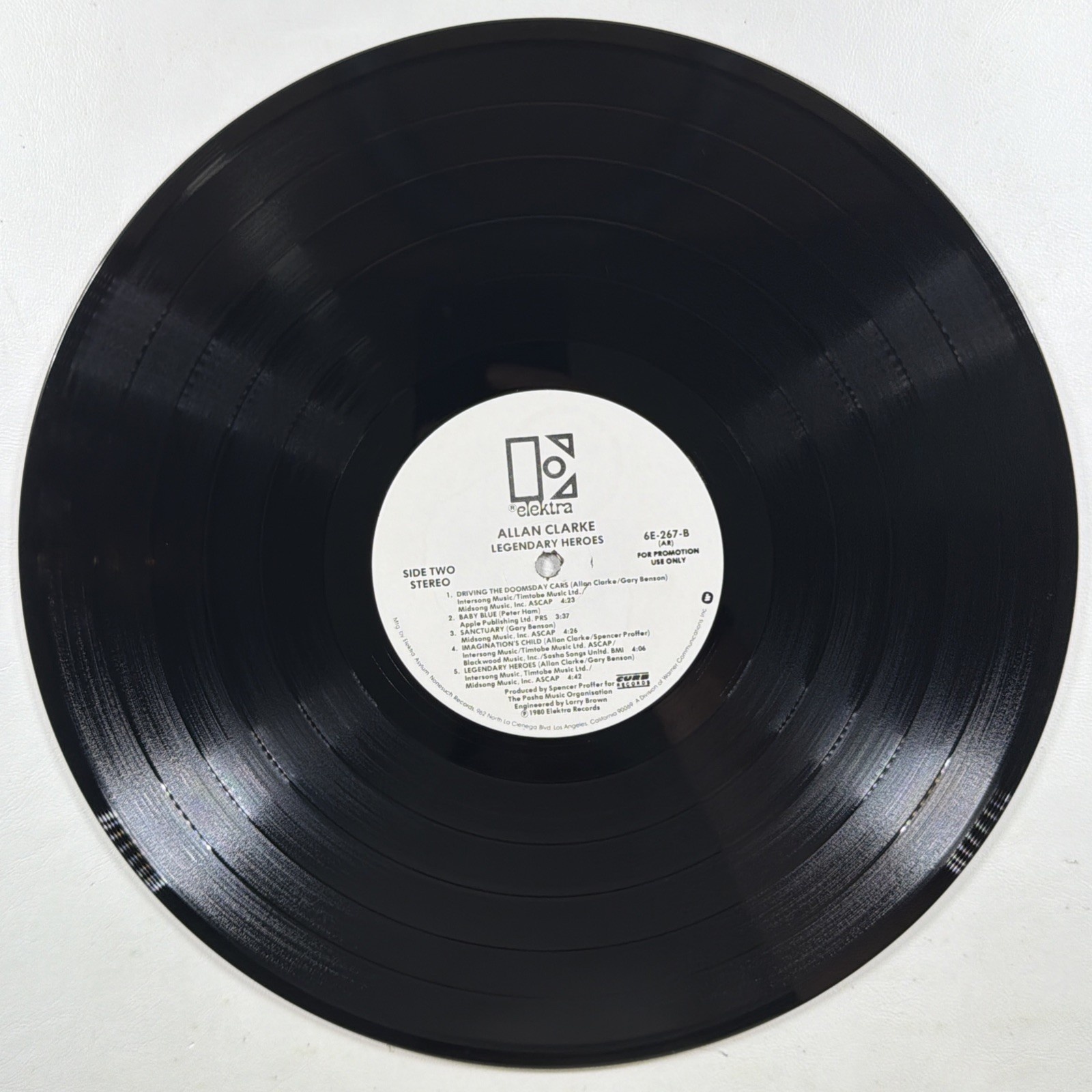 Allan Clarke - Legendary Heroes LP Elektra 6E-267 NM 1980 White Label Promo Rock - Image 5