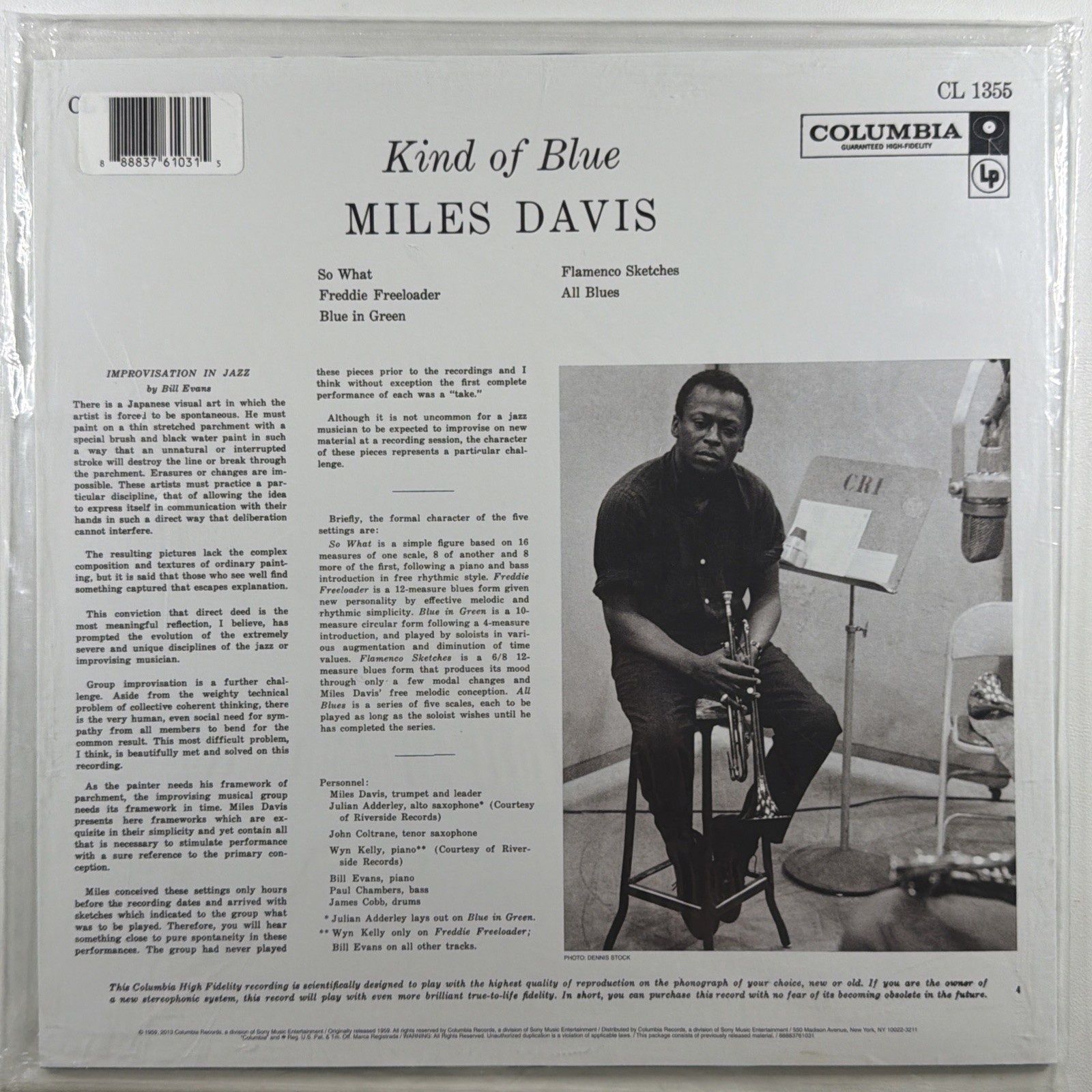 Miles Davis - Kind Of Blue LP Columbia Sealed 180g Mono Remastered 2024 Reissue - Image 2