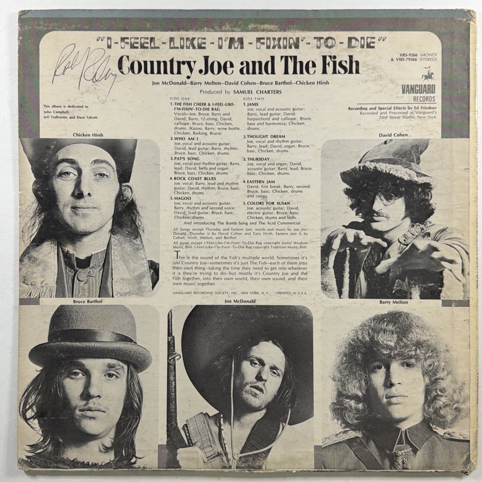 Country Joe and The Fish - I-Feel-Like-I'm-Fixin'-To-Die LP Vanguard VG w/Game - Image 2