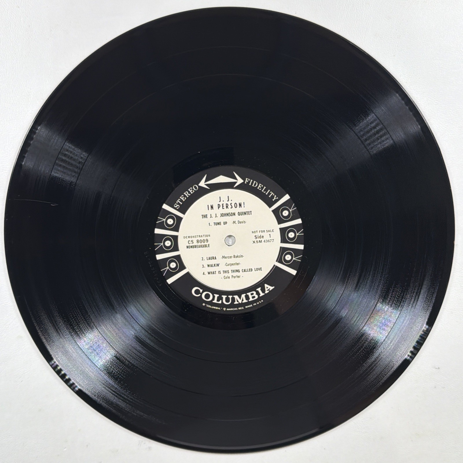 The J.J. Johnson Quintet – JJ In Person! Columbia CS 8009 VG White Promo 6-eye - Image 5