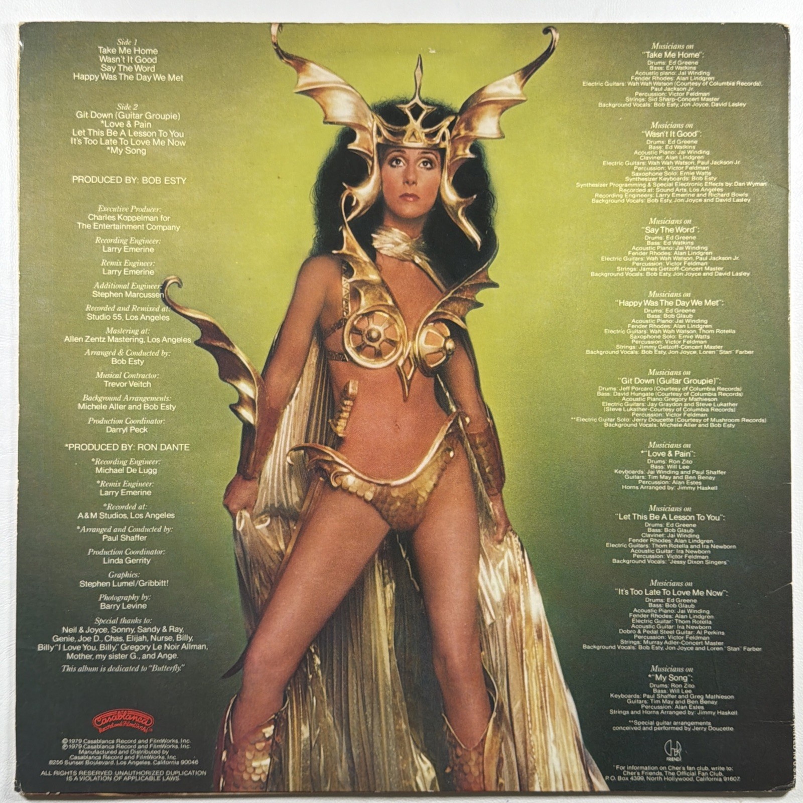 Cher - Take Me Home LP Casablanca NBLP 7133 NM 1979 - Image 2