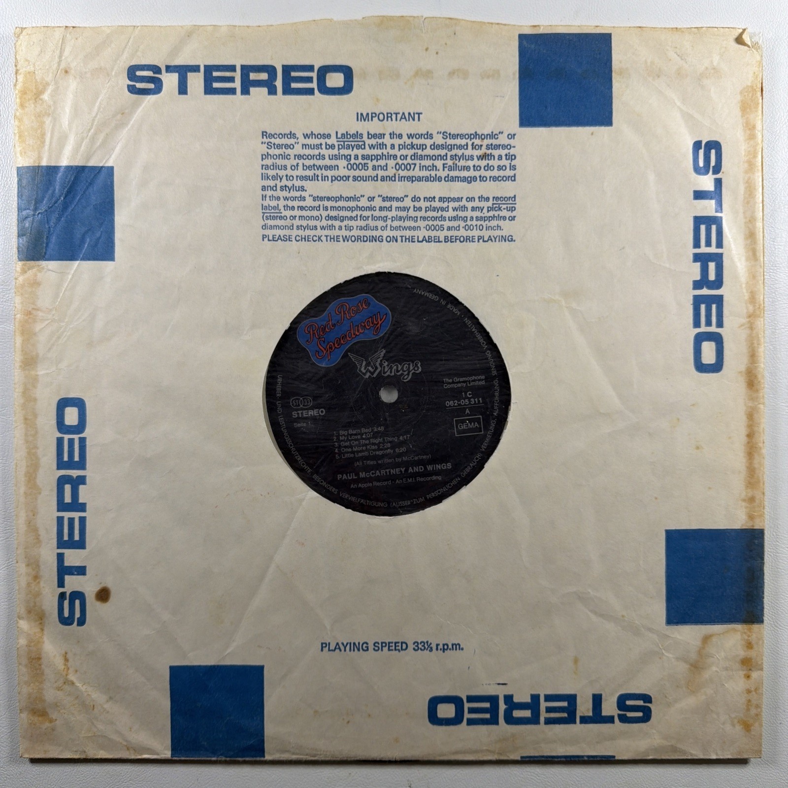 Paul McCartney & Wings - Red Rose Speedway LP Gramaphone EX 1973 UK Gatefold - Image 7