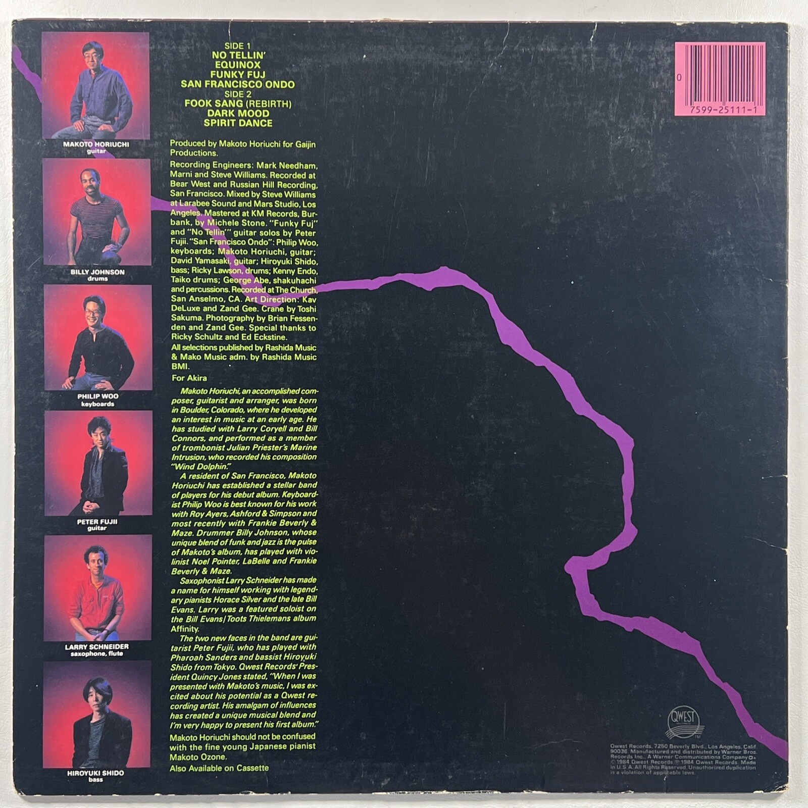 Makoto - Makoto LP QWEST 1-25111 EX Promo 1984 Jazz - Image 3