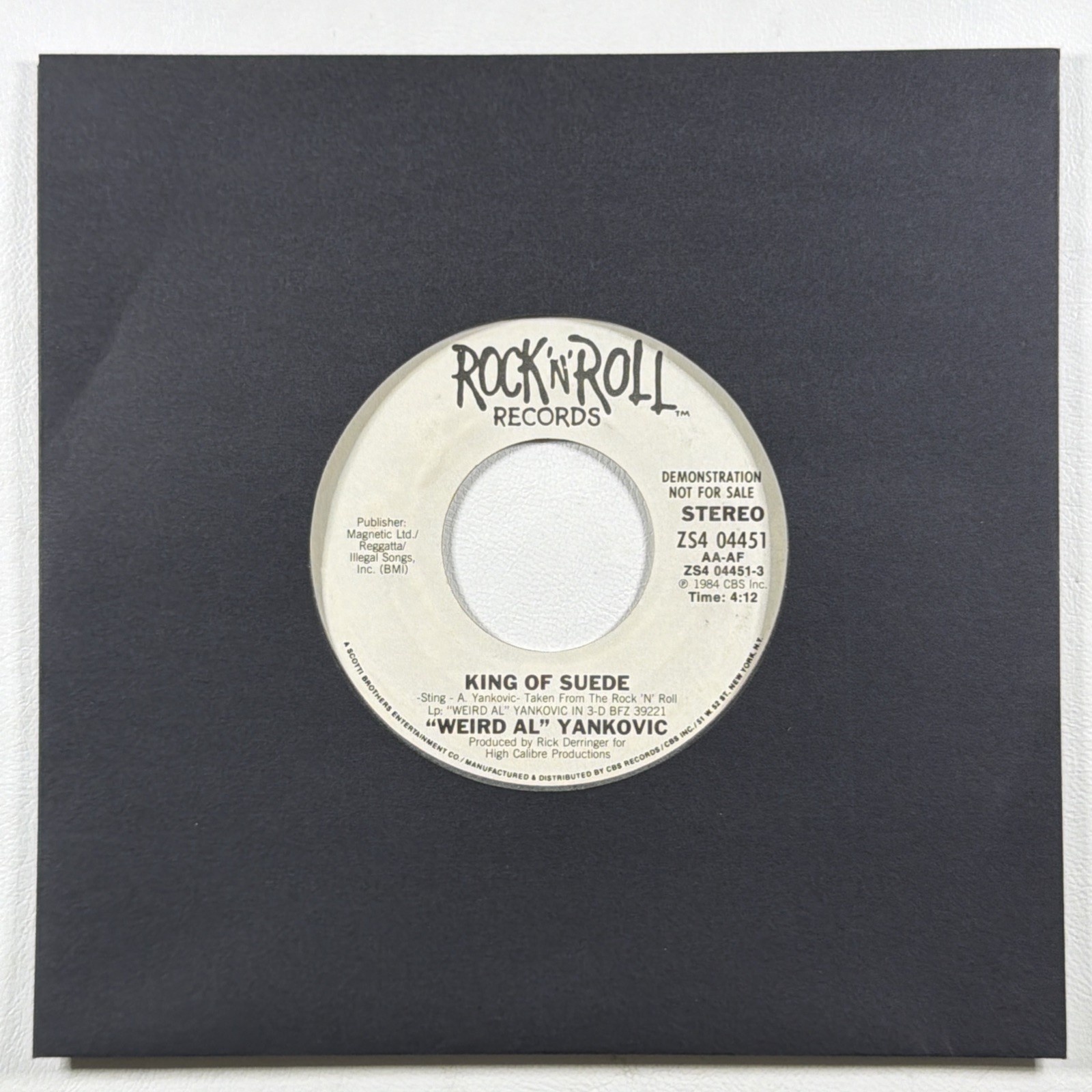 Weird Al Yankovic - King Of Suede 7” Single Rock ‘n’ Roll Records NM Promo 1984 - Image 2