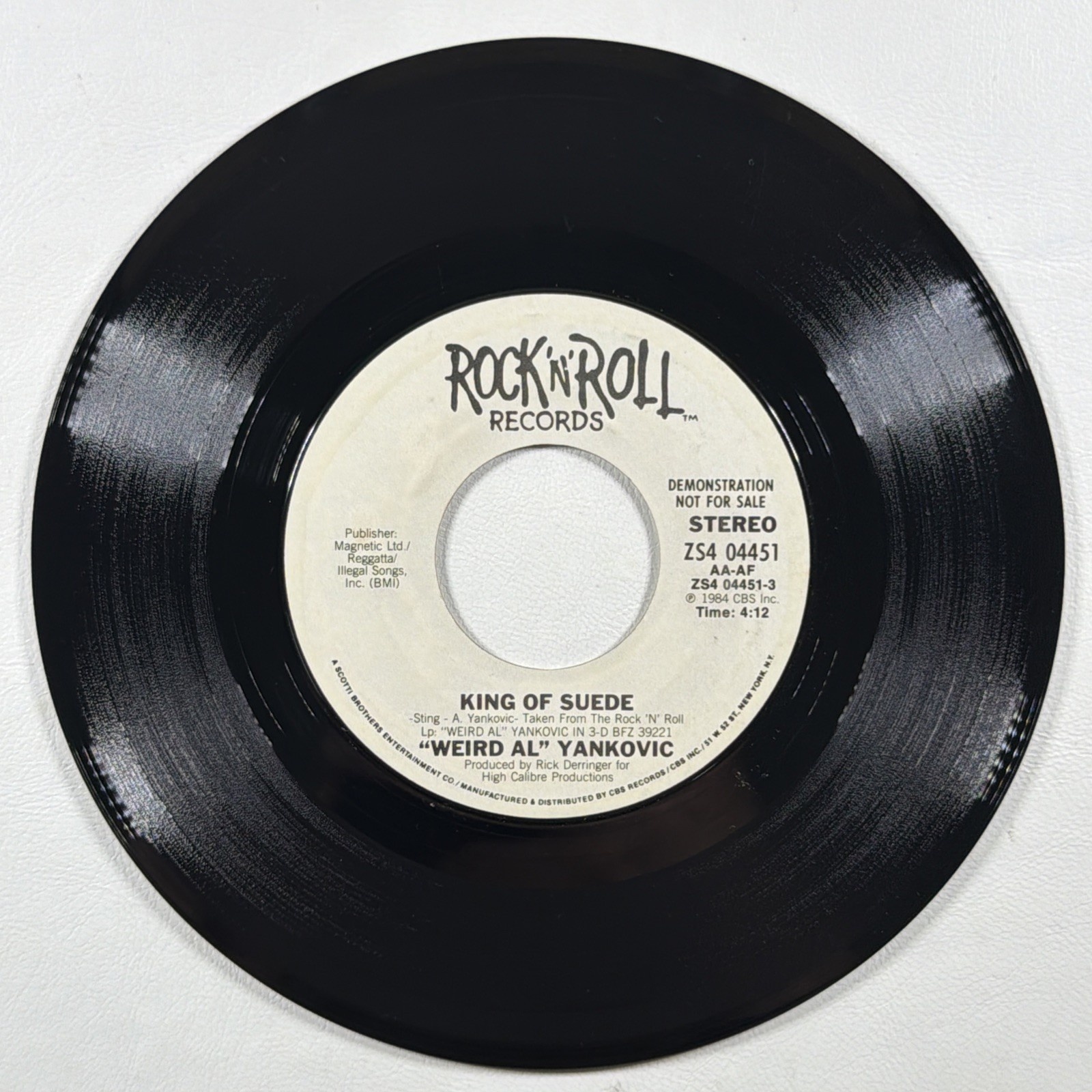 Weird Al Yankovic - King Of Suede 7” Single Rock ‘n’ Roll Records NM Promo 1984 - Image 3