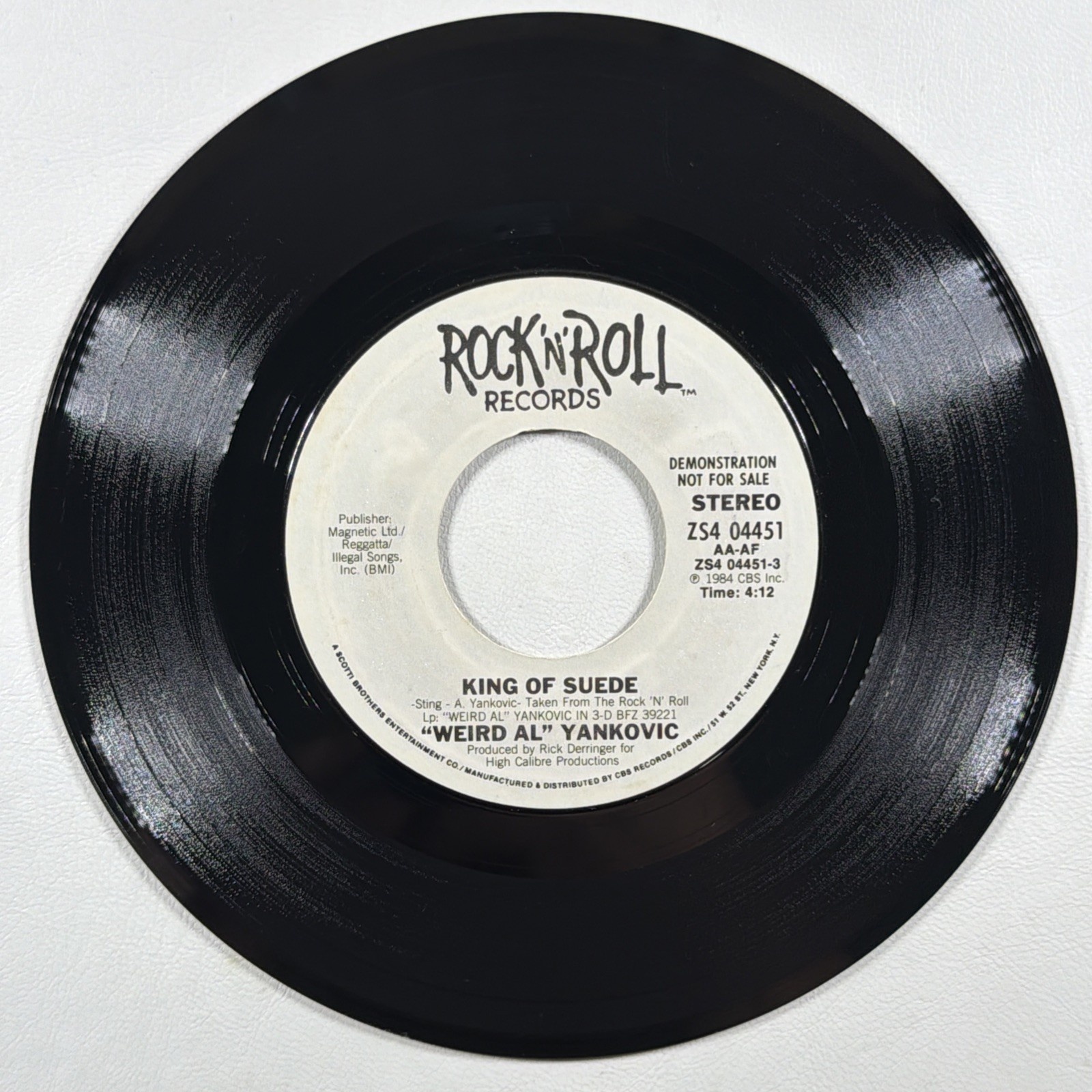 Weird Al Yankovic - King Of Suede 7” Single Rock ‘n’ Roll Records NM Promo 1984 - Image 4