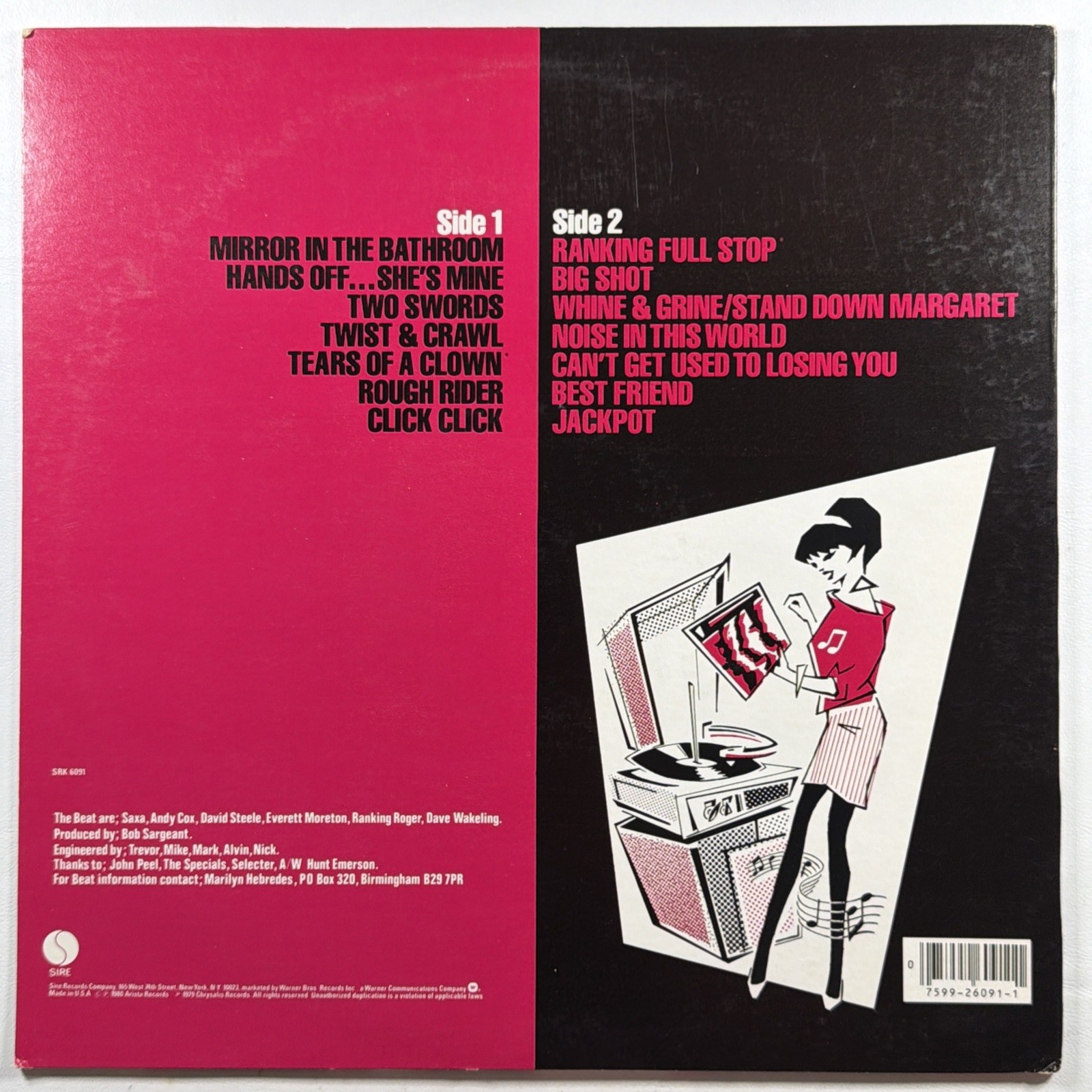 The English Beat - I Just Can't Stop It LP Sire SRK 6091 NM 1980 Promo Ska Punk - Image 3
