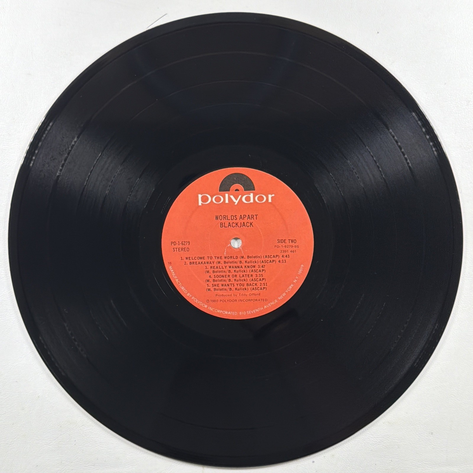 Blackjack - Worlds Apart LP Polydor PD 1-6279 NM 1980 Promo Michael Bolton Rock - Image 6