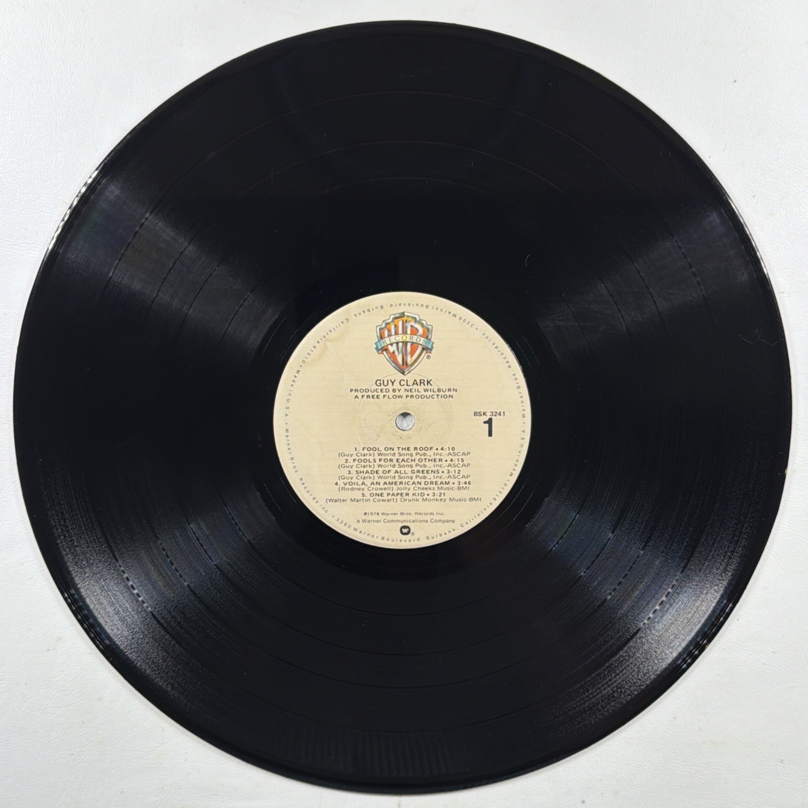 Guy Clark - Self Titled LP Warner Bros. BSK-3241 EX 1978 Country Folk - Image 4
