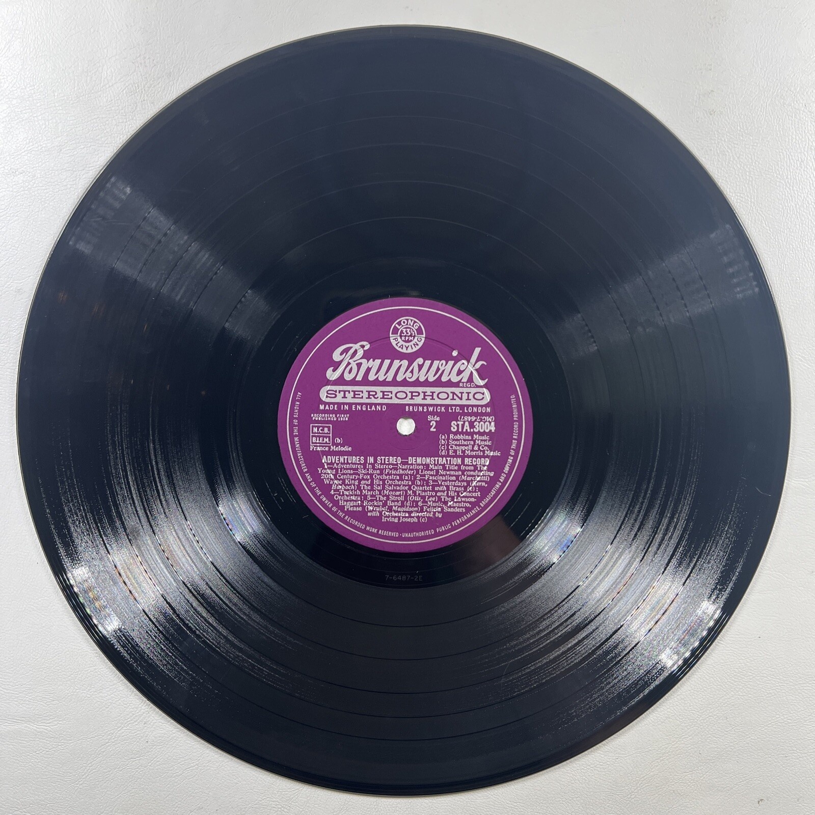 Adventures In Stereo Demonstration Record LP Brunswick STA3004 VG+ UK - Image 5