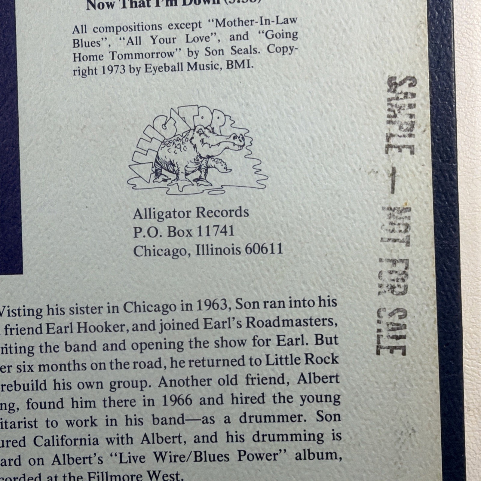 The Son Seals Blues Band LP Alligator 4703 NM 1973 Promo Chicago Blues Insert - Image 3