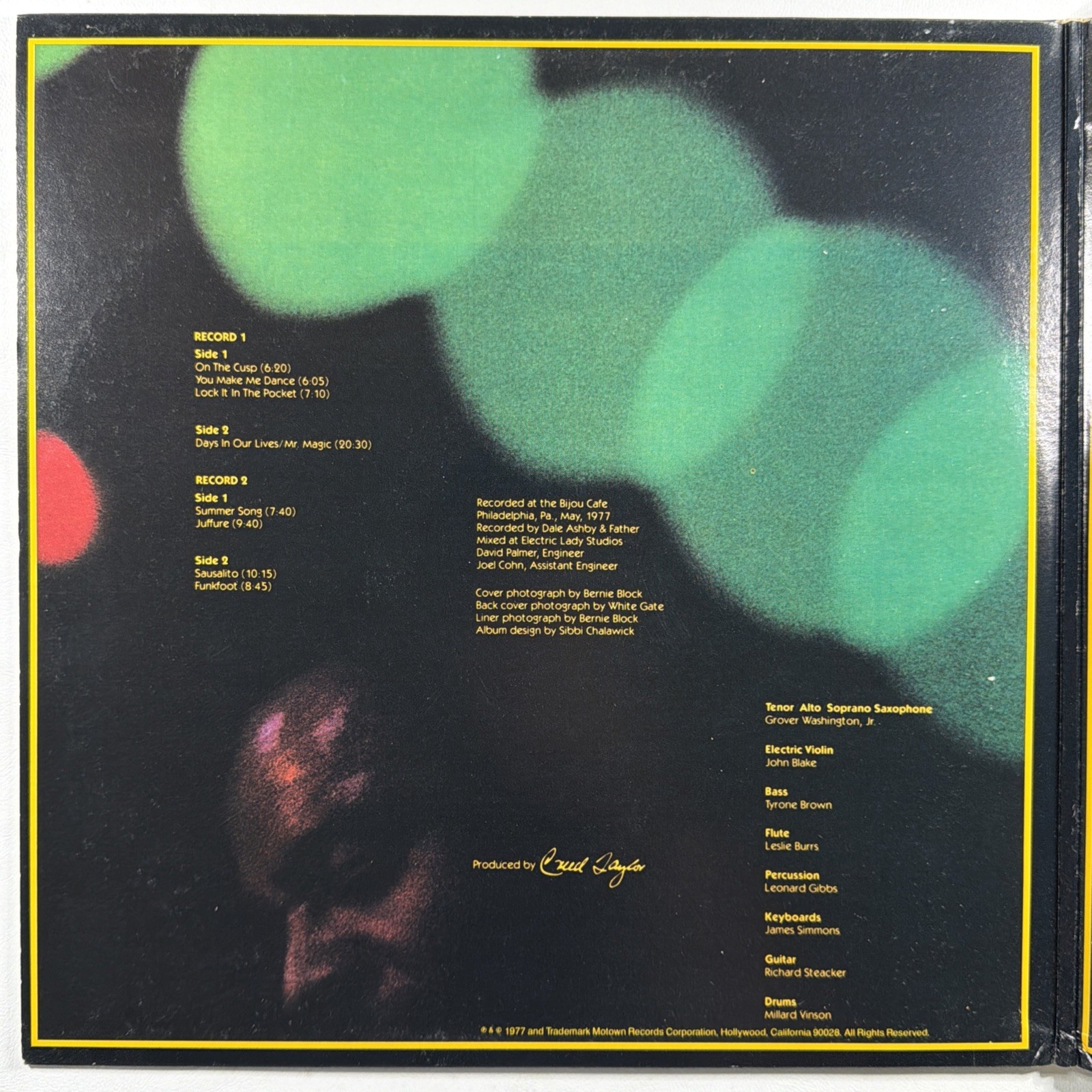 Grover Washington Jr. - Live At The Bijou 2LP Motown M8-239M1 EX 1977 Gatefold - Image 3